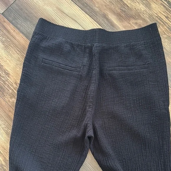 Zara Midnight Black Textured Flared Trousers. Size L. - Picture 3 of 6